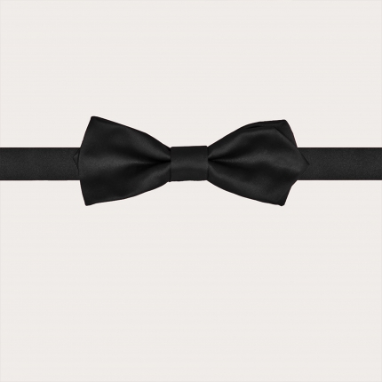 Silk Pre-tied Diamond Tip Bow Tie black