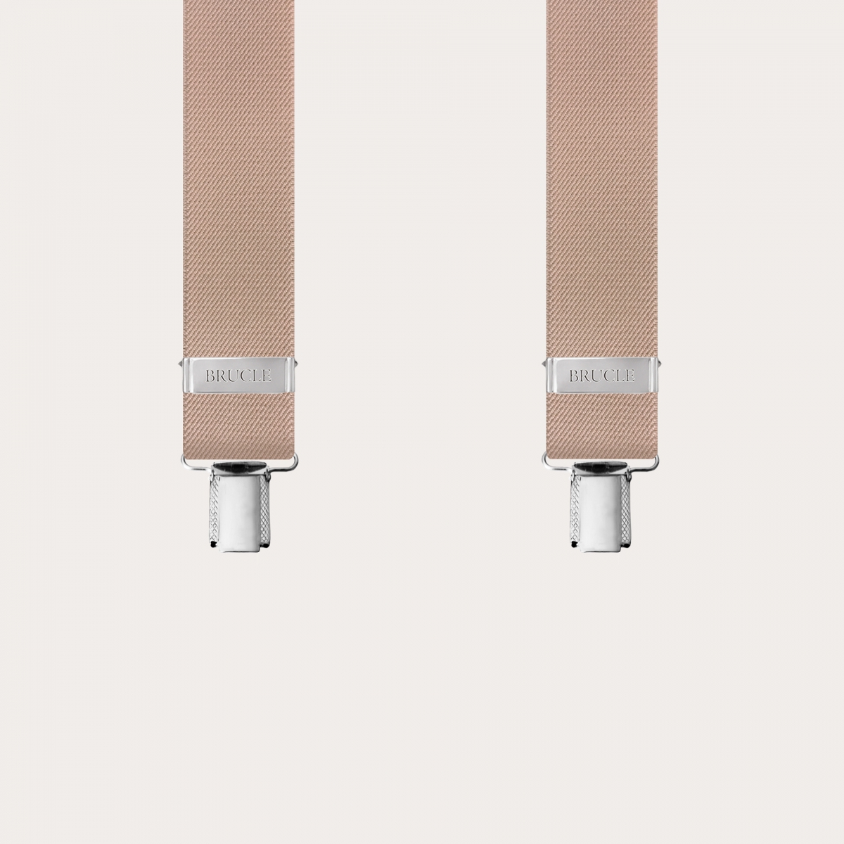BRUCLE Nickel free X-shape suspenders, beige