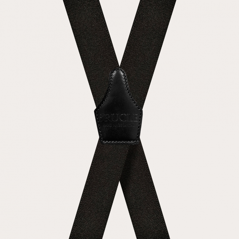 X-shape elastic suspenders with clips, black