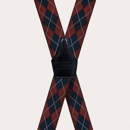 Tirantes unisex Tartán cuadros rojos y azules