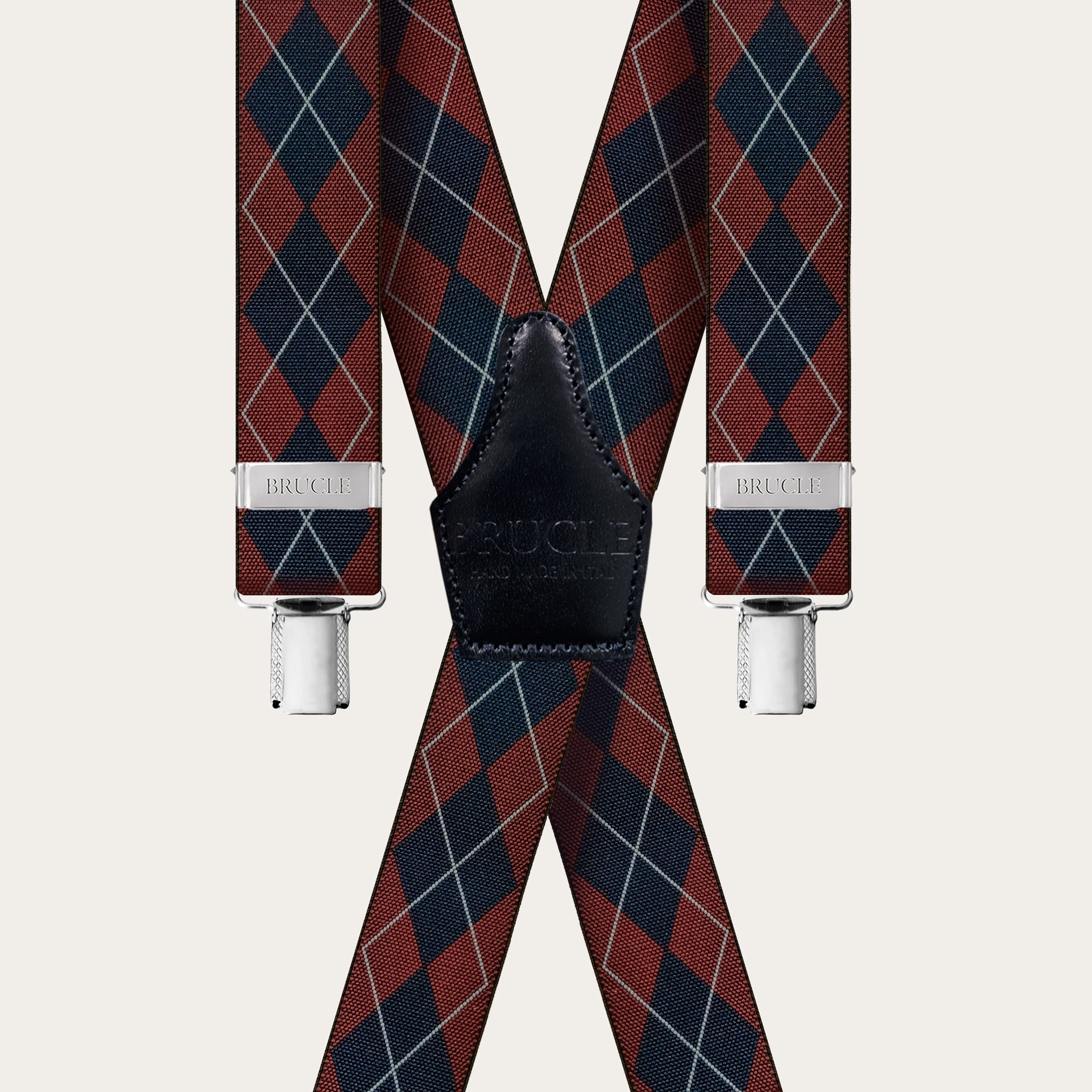 Hosenträger check Tartan blau rot