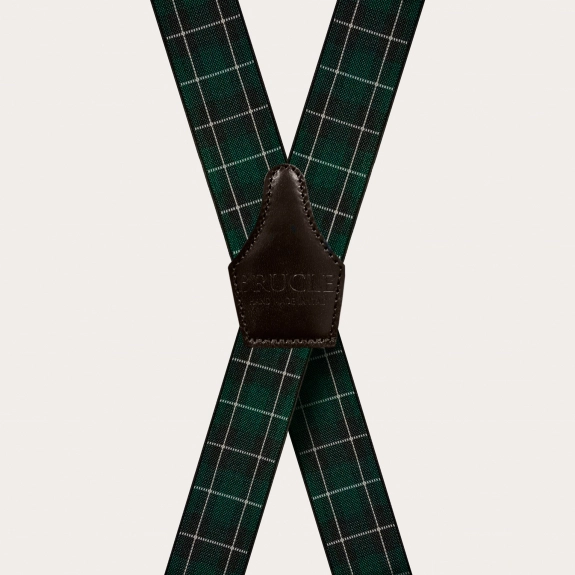 Hosenträger check Tartan grün