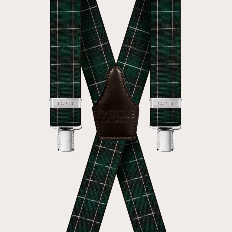 Hosenträger check Tartan grün