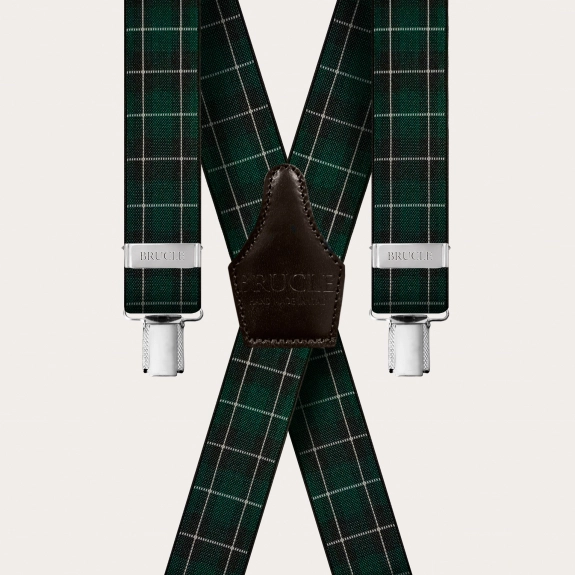 Hosenträger check Tartan grün
