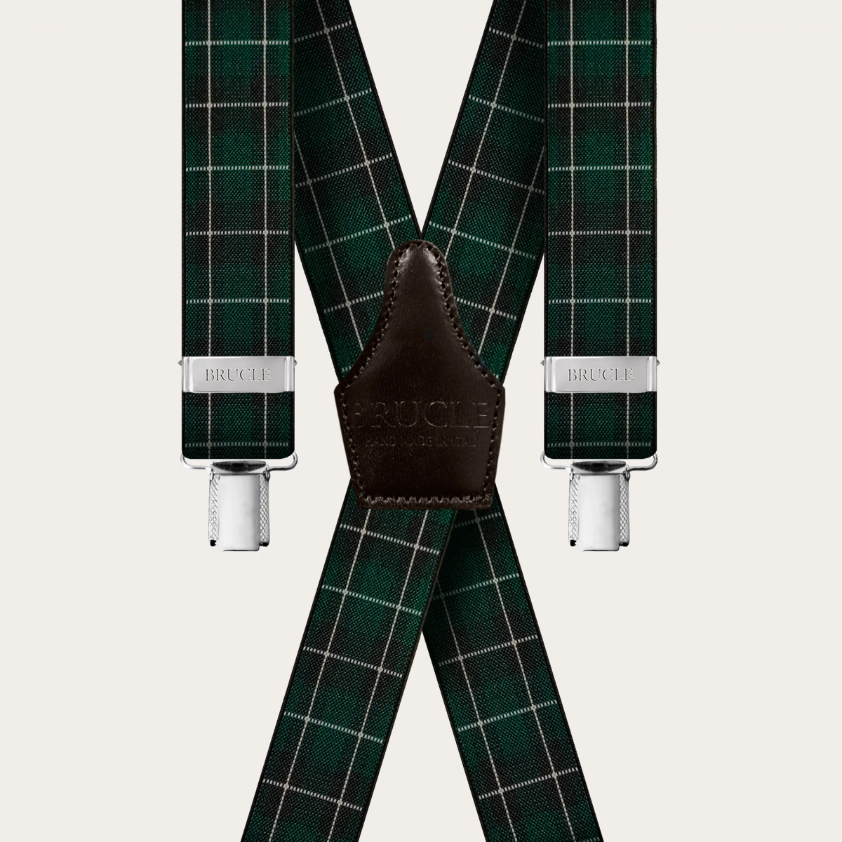 Hosenträger check Tartan grün