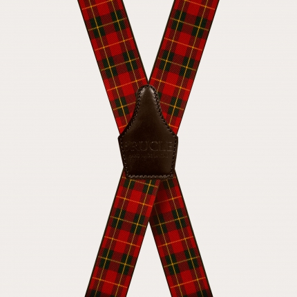 Hosenträger check Tartan rot