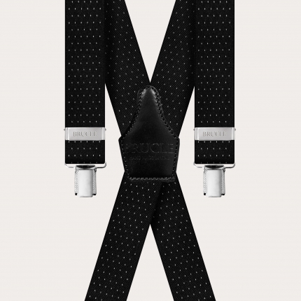 Braces Elastic X Suspenders Black dots