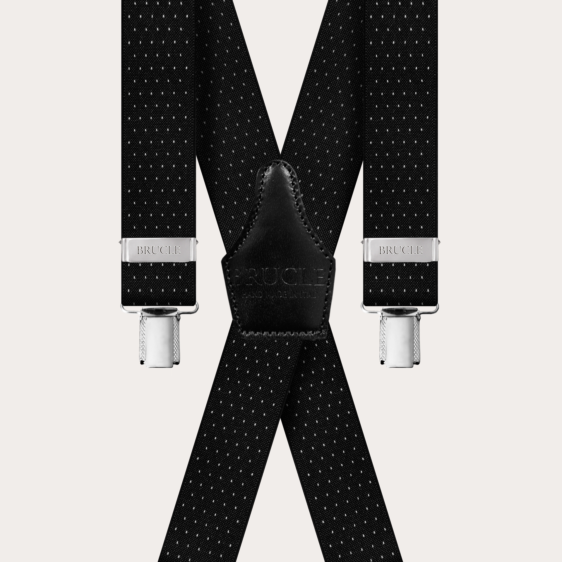 Braces Elastic X Suspenders Black dots