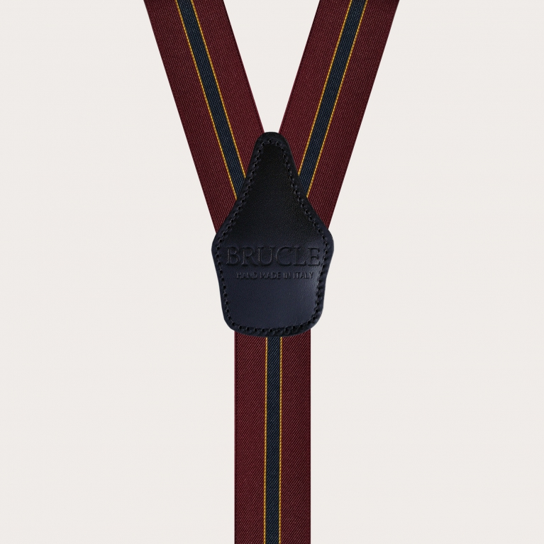 Elegant burgundy regimental suspenders