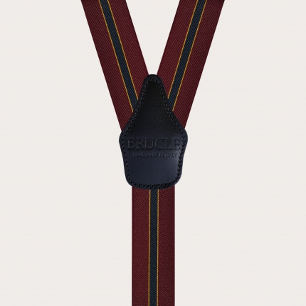 Elegante weinrote Regiments-Hosenträger