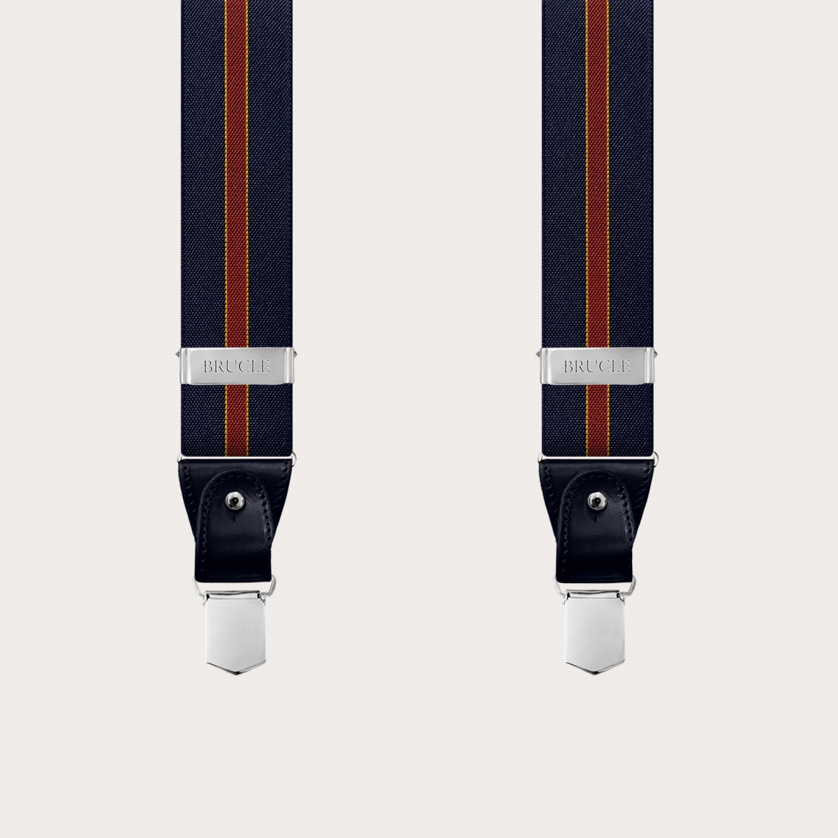 Braces suspenders regimental striped blue