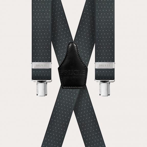 Braces Elastic X Suspenders grey dot