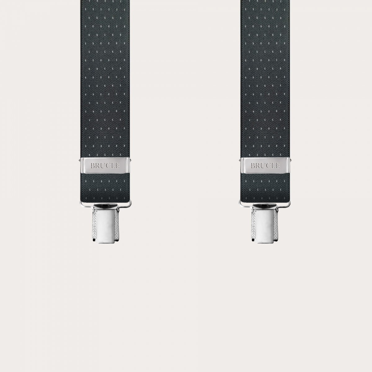 Bretelle grigie a pois