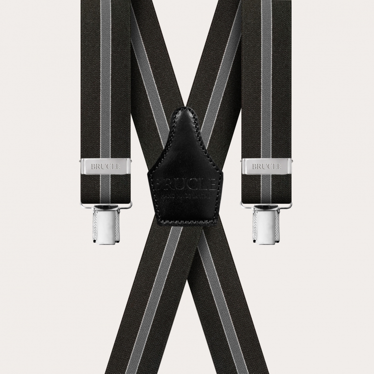 Braces Elastic X Suspenders black striped