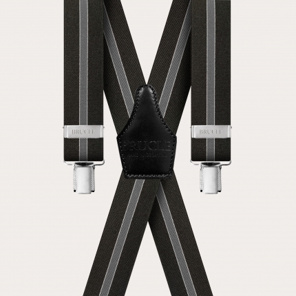 Braces Elastic X Suspenders black striped