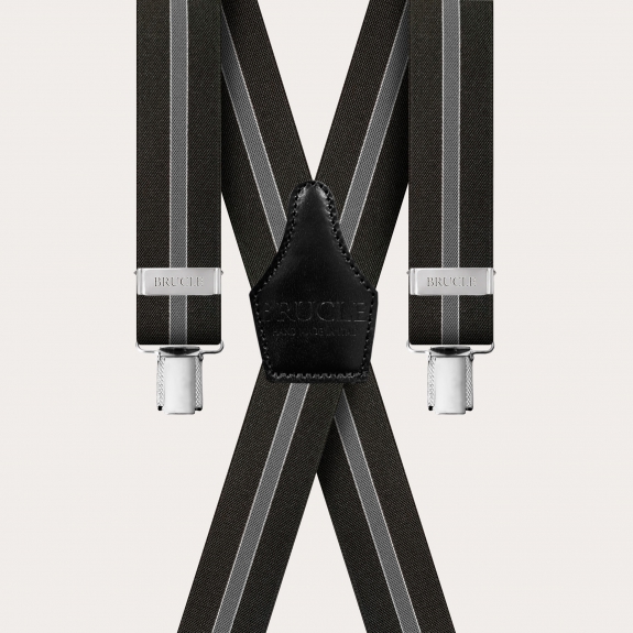Braces Elastic X Suspenders black striped