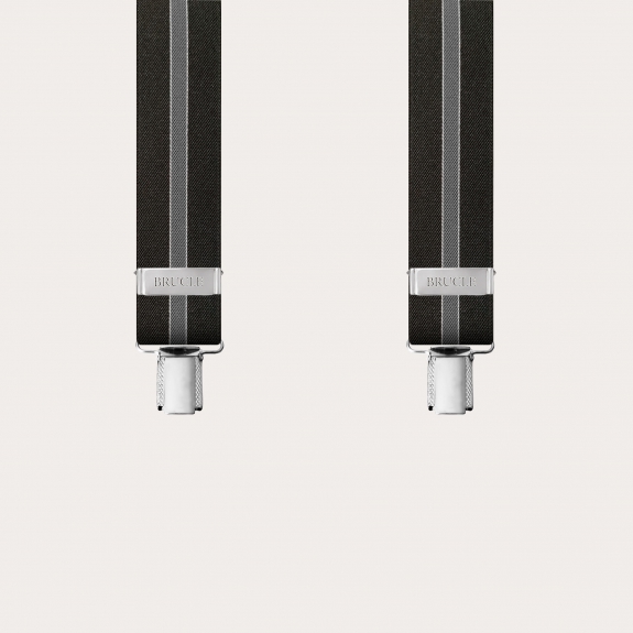 Bretelle unisex a X nere a righe