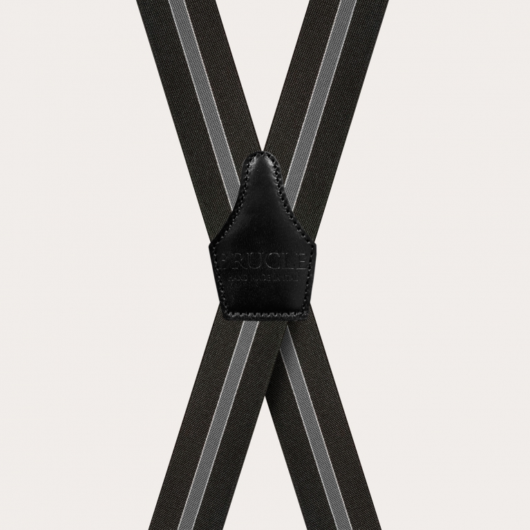 Braces Elastic X Suspenders black striped