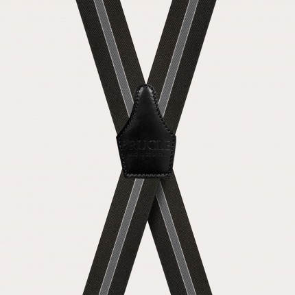Braces Elastic X Suspenders black striped