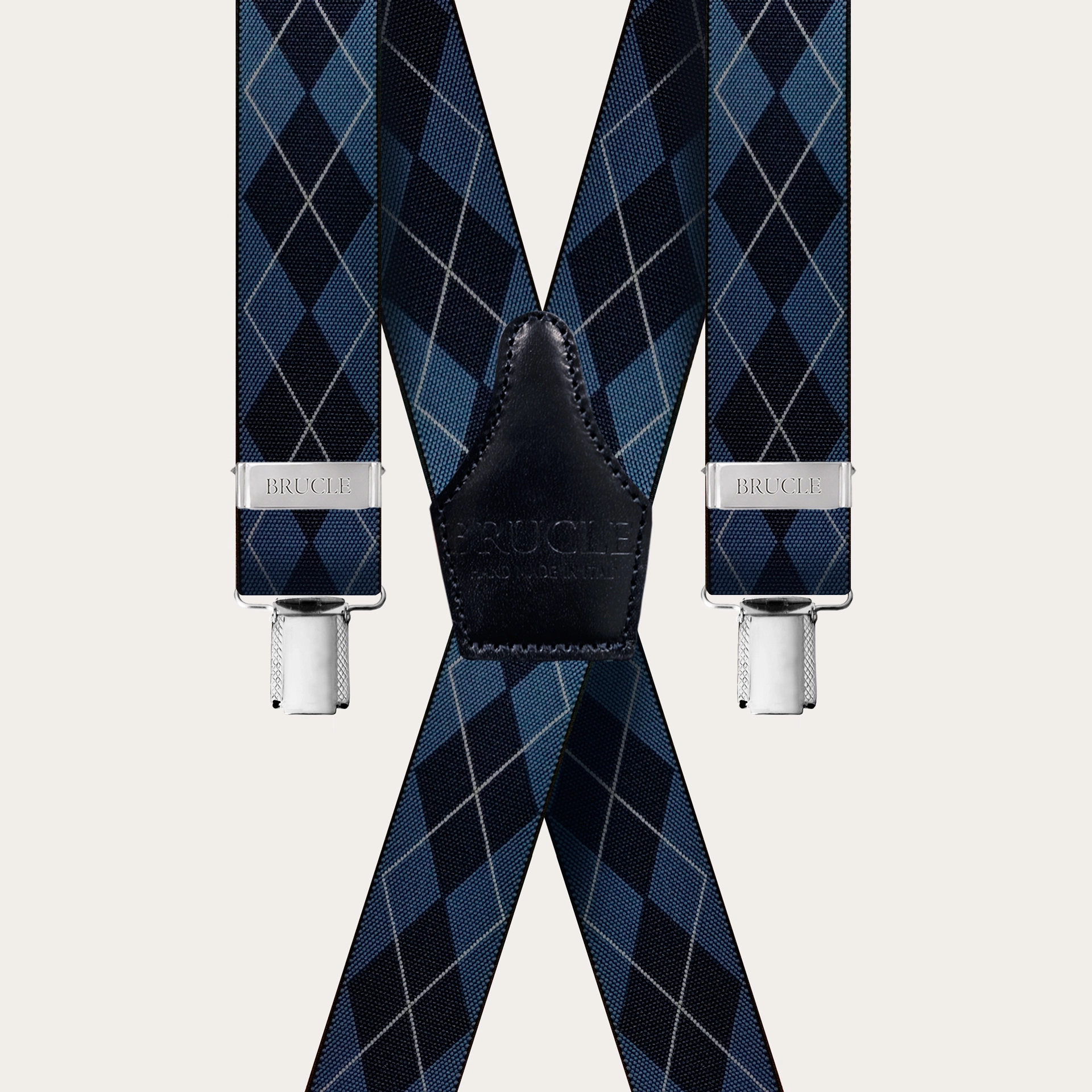 Hosenträger check Tartan blau navy