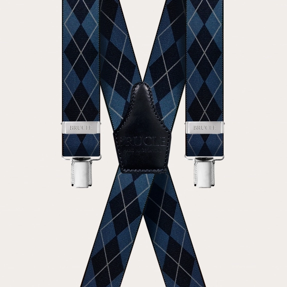 Hosenträger check Tartan blau navy