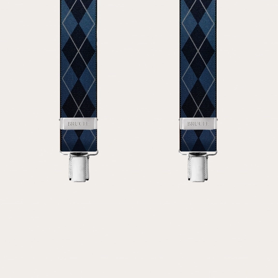 Hosenträger check Tartan blau navy