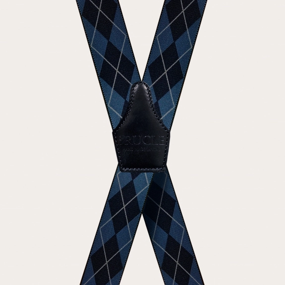Hosenträger check Tartan blau navy