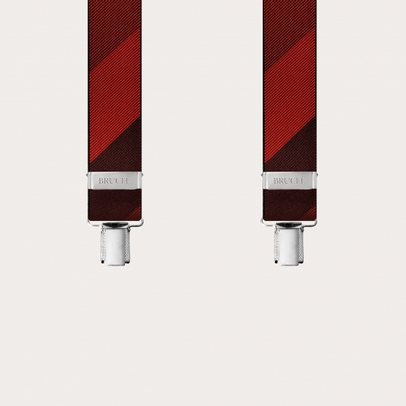 Bretelles larges avec 4 pinces rouge rayée