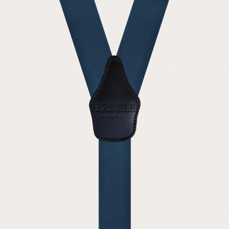 Bretelle elastiche a Y blu avio