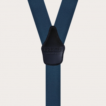 Y-shaped elastic air force blue suspenders