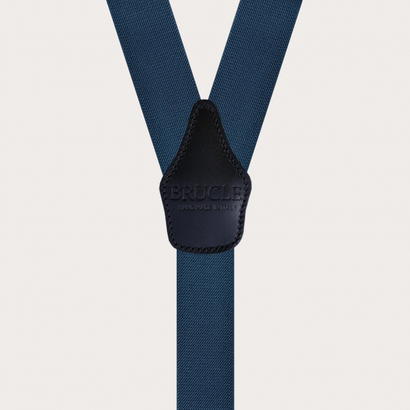 BRUCLE Y-shaped elastic air force blue suspenders