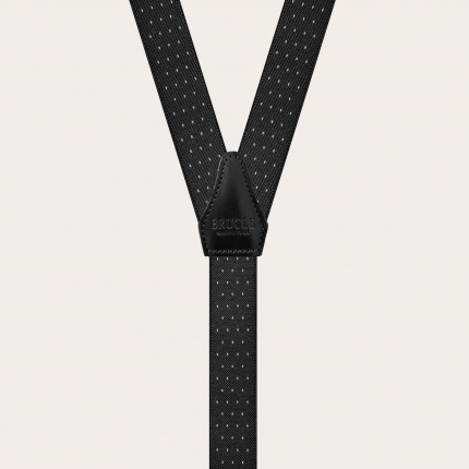 Bretelles fines à pois, noir