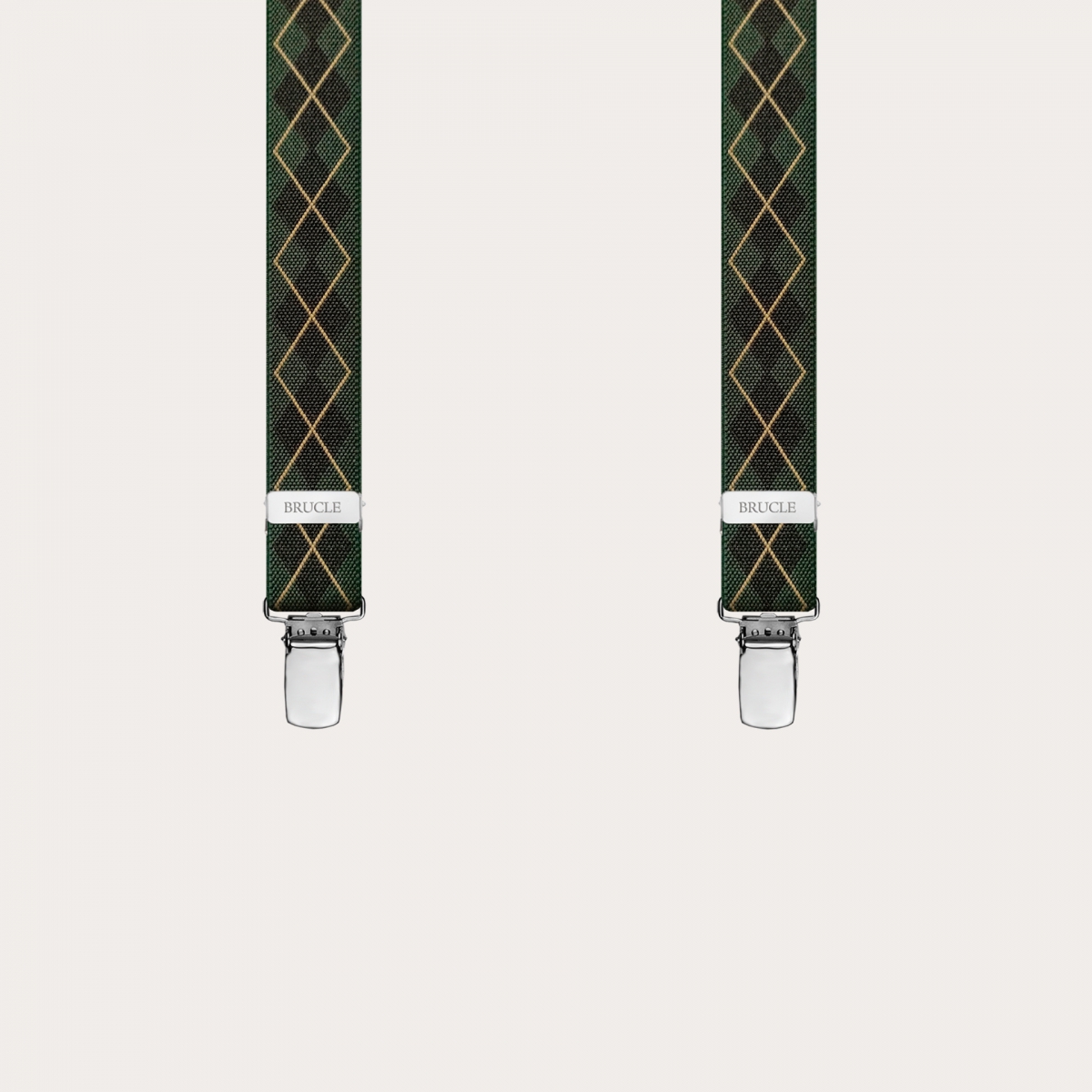 Hosenträger schmale tartanmuster grün Y form