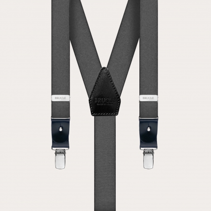Y-shape suspenders with clips, grey