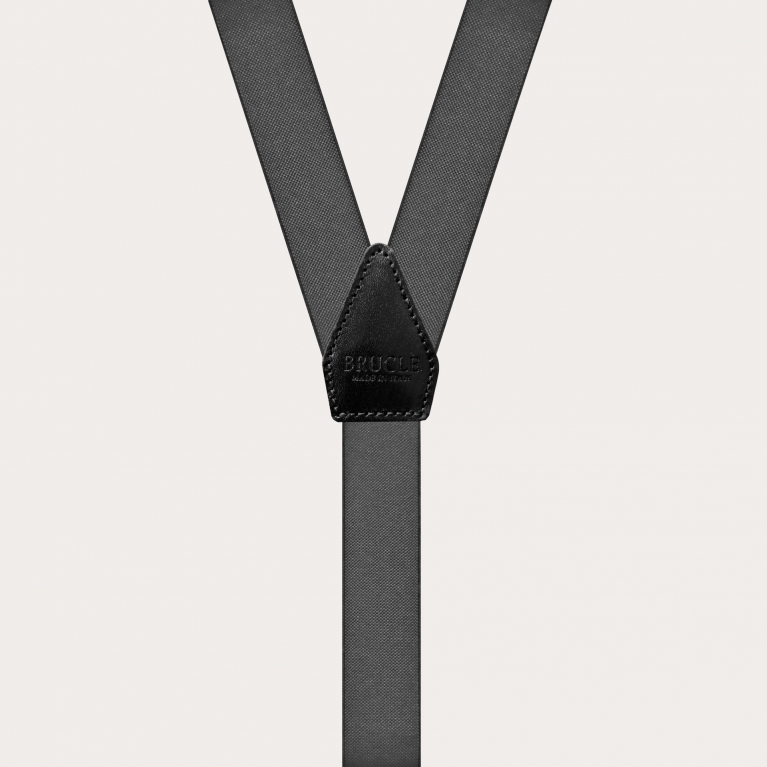 Y-shape suspenders with clips, grey