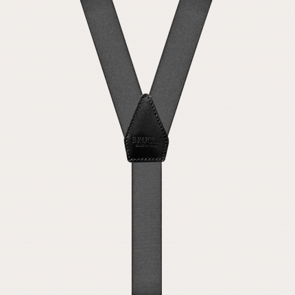 Y-shape suspenders with clips, grey
