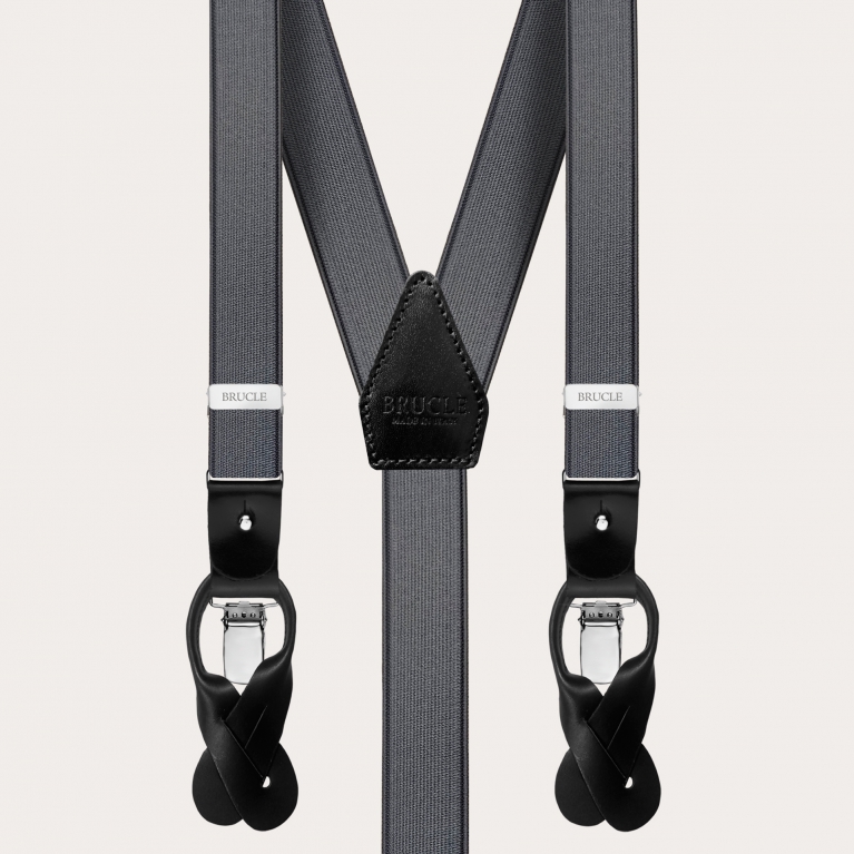 Tirantes en raso elástico gris