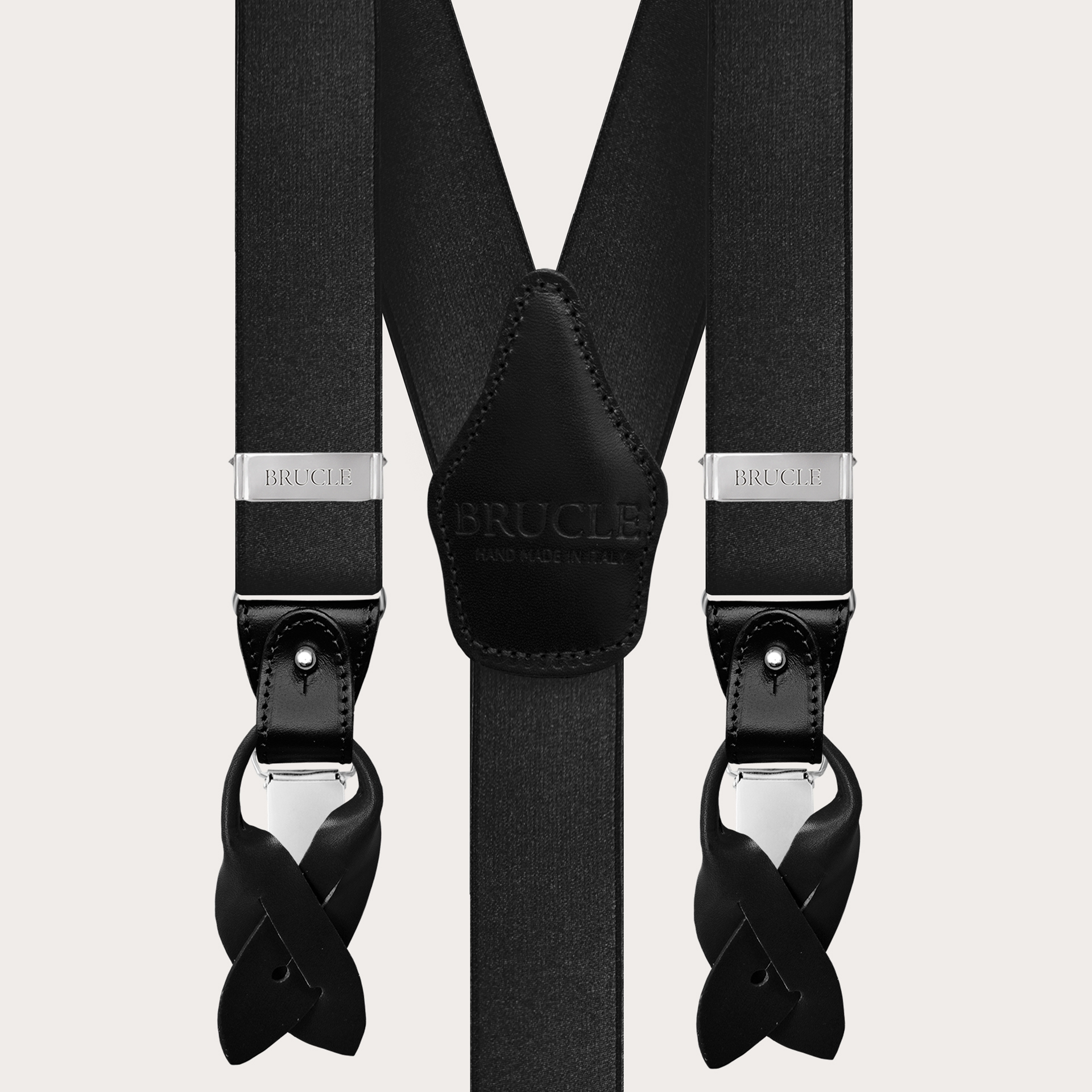 Braces suspenders polished black