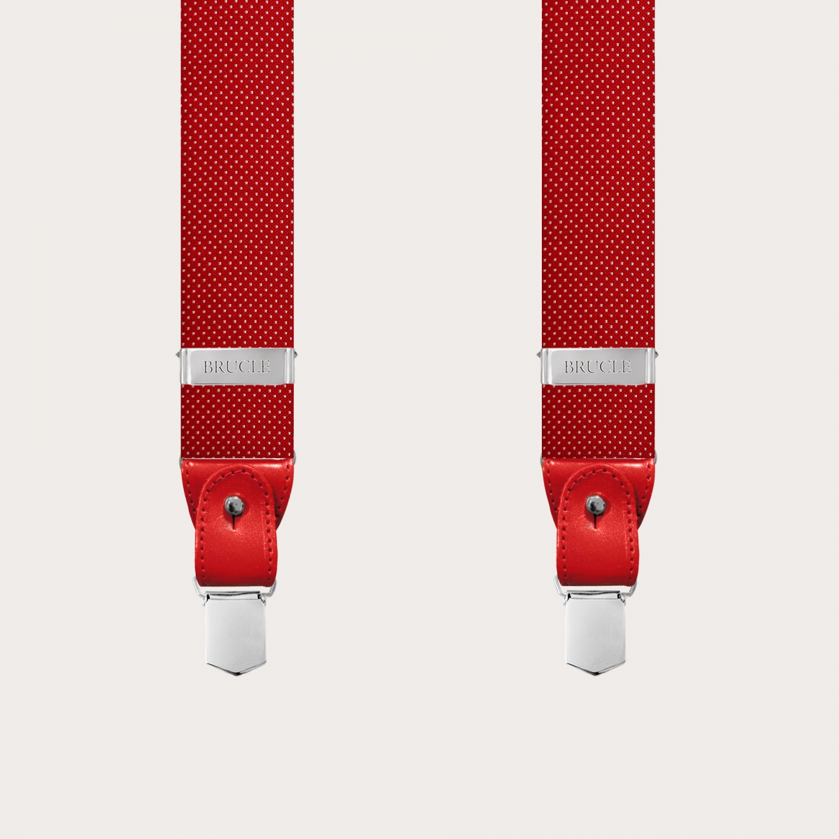 BRUCLE Tirantes en forma de Y en seda jacquard, rojo punteado