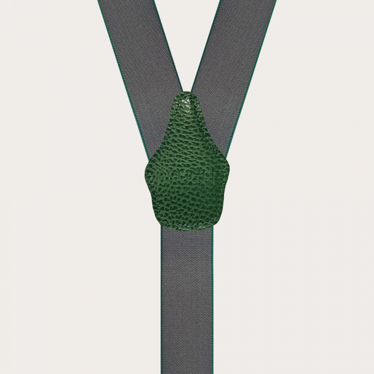 Bretella larga uso con bottoni o clip unita grigia bordo verde