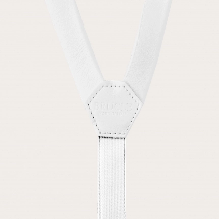 Tirantes de cuero en forma de Y, blanco