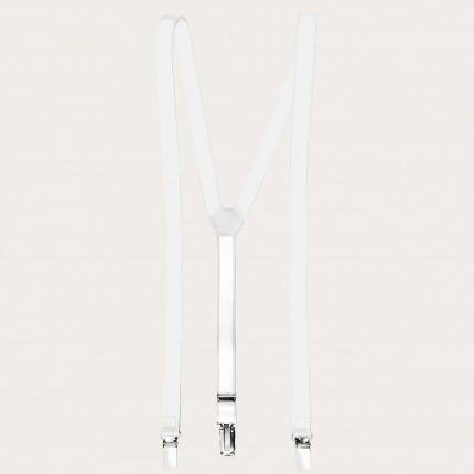 Tirantes de cuero en forma de Y, blanco