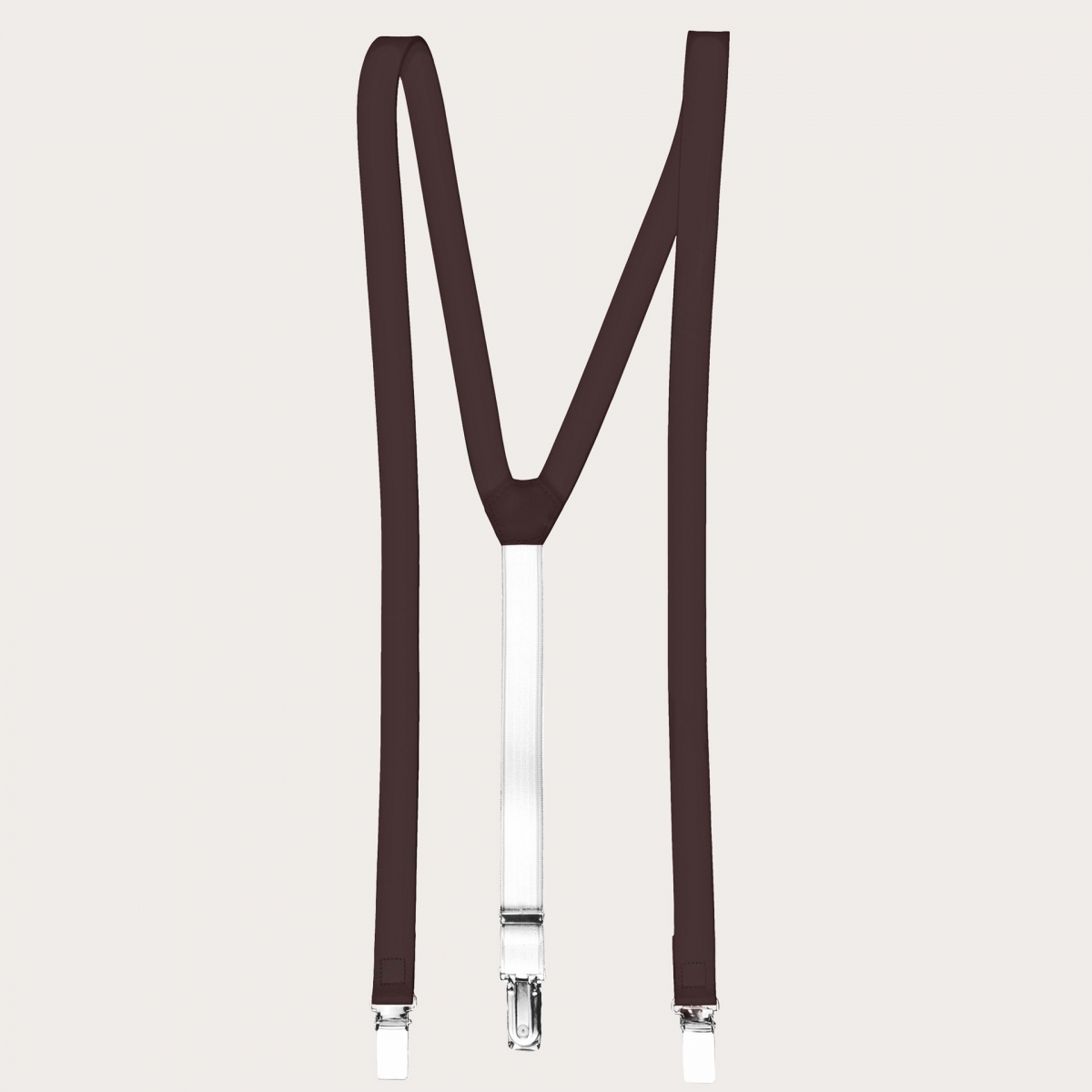 BRUCLE Y-shape leather suspenders, dark brown