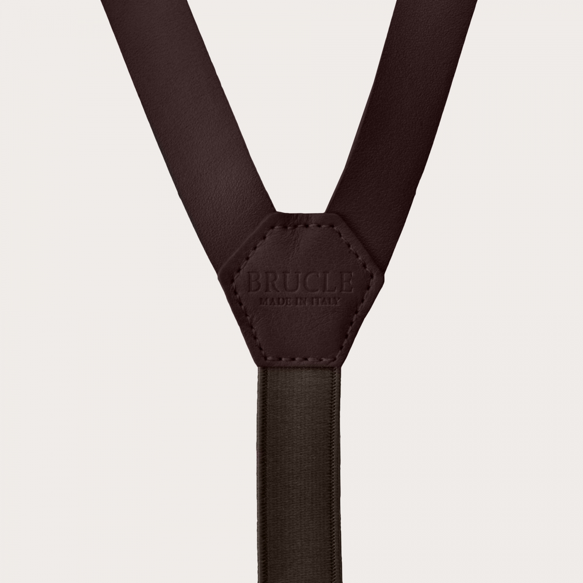 BRUCLE Leder-Hosenträger in Y-Form, dunkelbraun