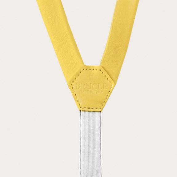BRUCLE Tirantes de cuero en forma de Y, amarillo