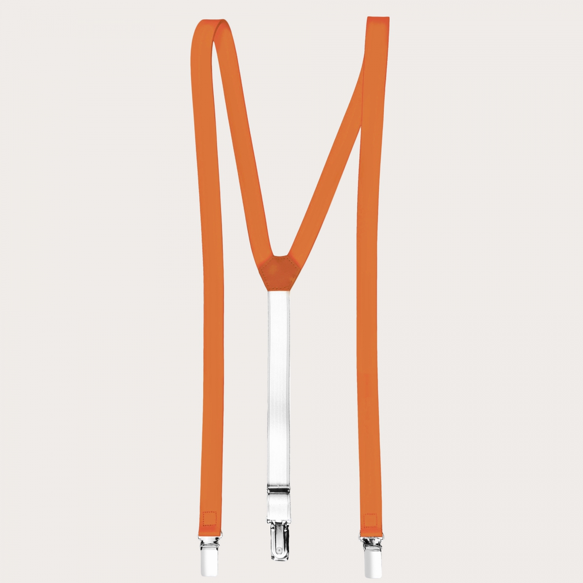 BRUCLE Hosenträger aus Leder in Y-Form, orange