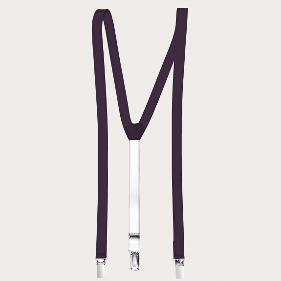 BRUCLE Y-shape leather suspenders, purple