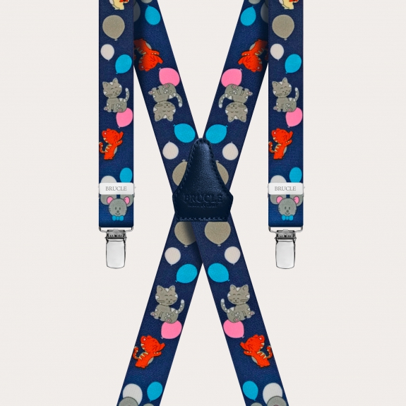 Braces suspenders kids blue