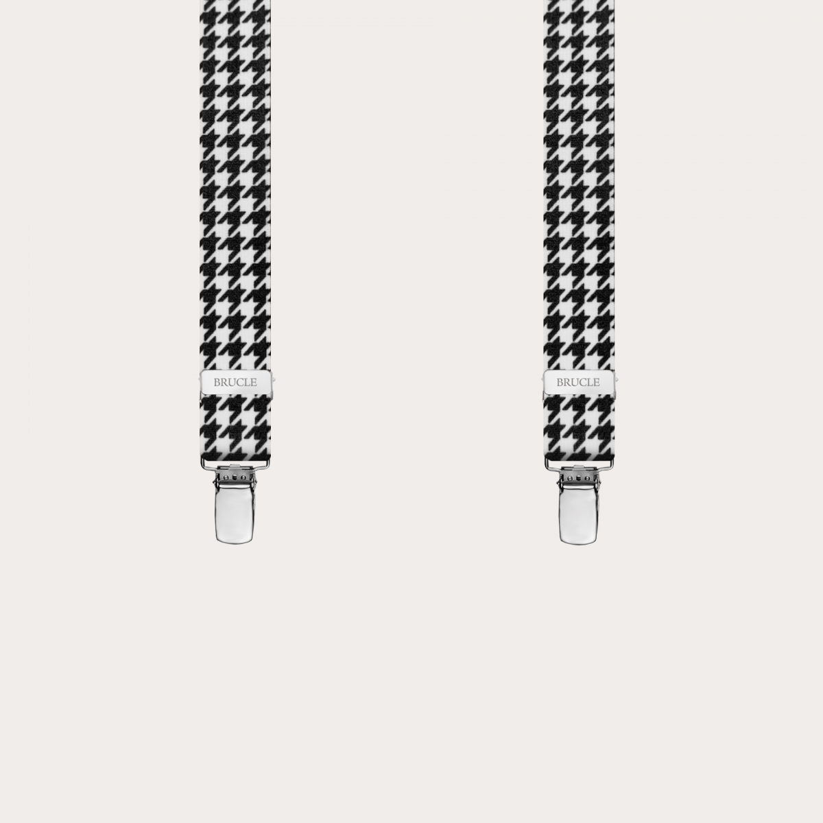 Elastic Braces suspenders kids pied de poule black and white