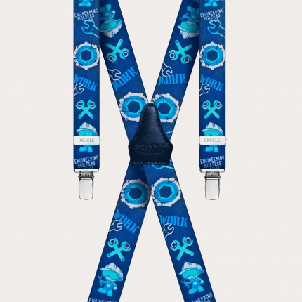 Braces suspenders kids blue